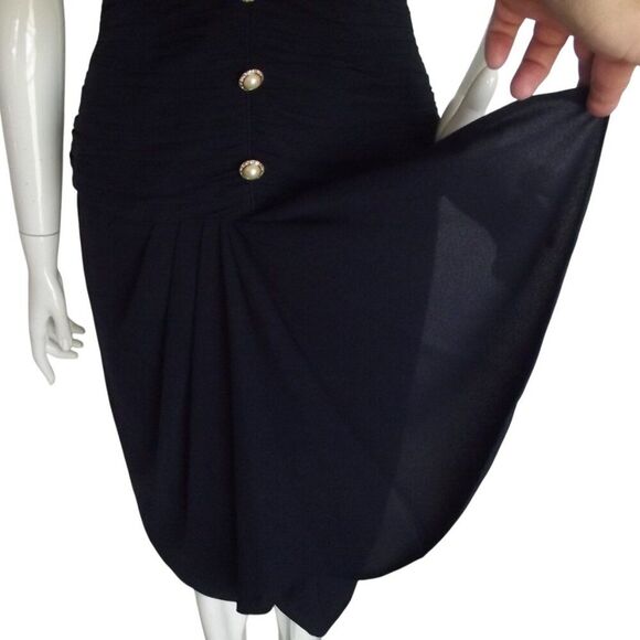 ST.GILLIAN Silk Dress, 6, Navy, Tiered Bodice, Layered Skirt. Spaghetti straps - Picture 8 of 15